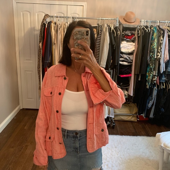 J. Jill Jackets & Blazers - Linen blazer, pale red